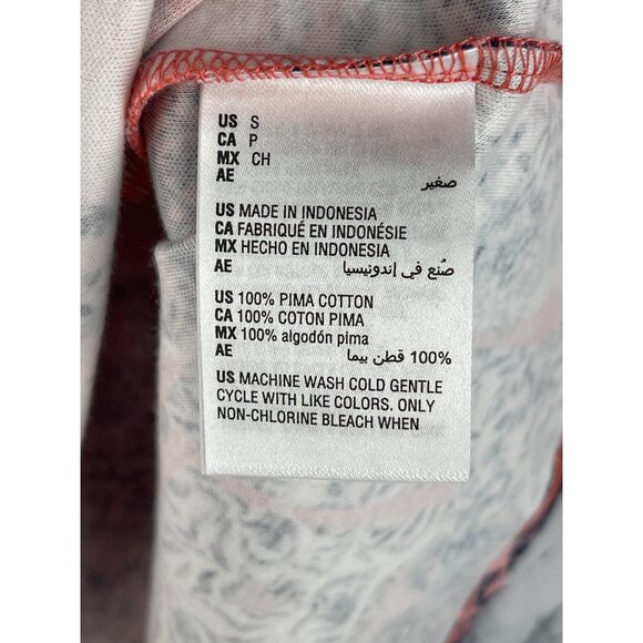 Style & Co. Womens Size Small Pima Cotton Tonal Red Floral Print Top - Picture 9 of 9